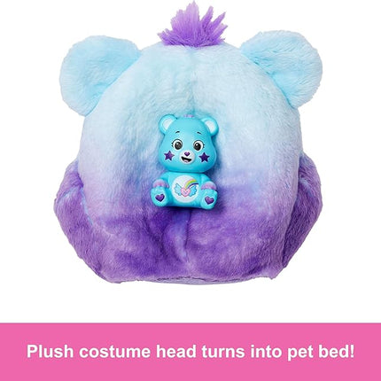Barbie Cutie Reveal Care Bears Doll & Accessories, Series 2 Dream Bright Bear with 10 Surprises Including Color Change & Mini Bear