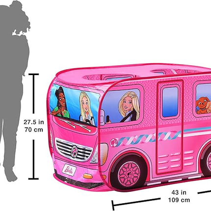 Barbie Camper Pop Up Play Tent – Large Princess Castle Tent for Girls | Folds for Easy Storage with Carrying Bag Included | Amazon Exclusive – Sunny Days Entertainment