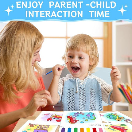Paint with Water Coloring Books for Toddlers,Sea World Theme Mess Free Watercolor Painting Papers for Kids Water Color Paint Kit Art Craft Gift for Ages 1-3,4-8