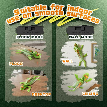 Glow-in-The-Dark Wall Climbing Chameleon, Remote Control Car Kids Toys with Rechargeable Indoor Wall Crawler Robot Geckos Toys Gifts for Boys & Girls Ages 3 & Up