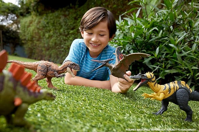 Mattel Jurassic World Dinosaur Toys with Roar Sound & Attack Action, Wild Roar Posable Figure, Physical & Connected Digital Play