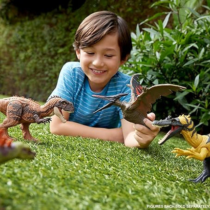 Mattel Jurassic World Dinosaur Toys with Roar Sound & Attack Action, Wild Roar Posable Figure, Physical & Connected Digital Play