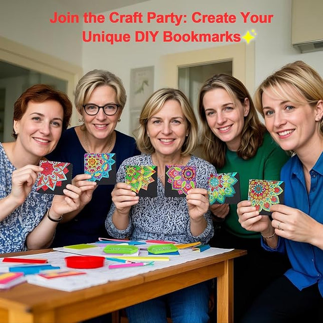 8 PC Diamond Art Corner Bookmarks Leather Book Mark Kit for Adults Paint by Dots Bookmarkers Valentines Day Diamond Art Craft DIY Gem Small Dotz Gifts for Women Mandala Flower Black Lotus