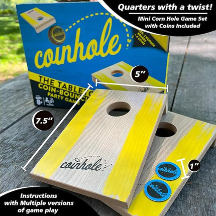 Coinhole Hasbro Tabletop Game Coin Bouncing Party Game | Desktop Cornhole Game Set Board Game | Indoor Outdoor Fun for Kids and Adults