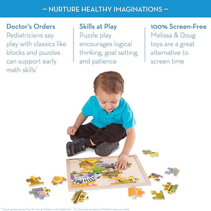 Melissa & Doug 3-Puzzle Jigsaw Set - Dinosaurs, Ocean, and Safari