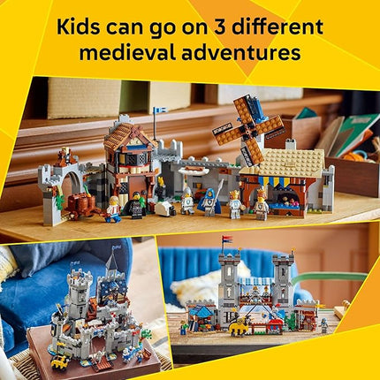 LEGO Creator 3 in 1 Medieval Horse Knight Castle Building Toy for Kids - Building Blocks & Learning Toy for Boys & Girls Ages 9+ - 3 Storytelling Toy Building Sets in 1 - Gift for Birthdays - 31168