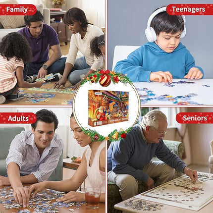 Christmas Puzzle 100 Piece Puzzles for Kids Christmas Puzzle 100 Piece Puzzle Santa Claus Puzzles 100 Piece Puzzles for Adults Christmas Puzzles Santa's House 100 Piece Puzzles for Kids Ages 6-10