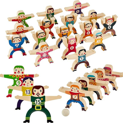 Wooden Stacking Toys,16Pcs Circus Hercules Acrobatic Troupe Interlock Toy,Balancing Building Blocks Game Toddler Puzzle Toys,for 3 4 5 6 Years Old Kids Adults