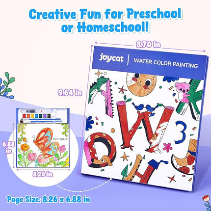 JoyCat Paint with Water Coloring Books for Toddlers, Watercolor Painting Sets for Kids Ages 3-5 4-8, Arts and Crafts Drawing Activities Toy Birthday Gift for Boys Girls (Alphabet)