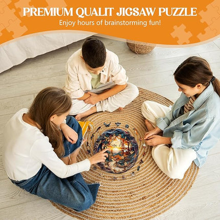 Wooden Puzzles for Adults, Wooden Jigsaw Puzzles for Adults Kids, 3D Winding Road Unique Shaped Wood Puzzles Adult, Creative Birthday Gifts for Friends Family Game (11.4 * 11.4in 200pcs)