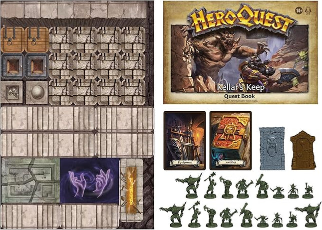 Hasbro Gaming Avalon Hill HeroQuest Kellar's Keep Expansion, Dungeon Crawler Board Game for Ages 14 and Up 2-5 Players Requires HeroQuest Game System to Play