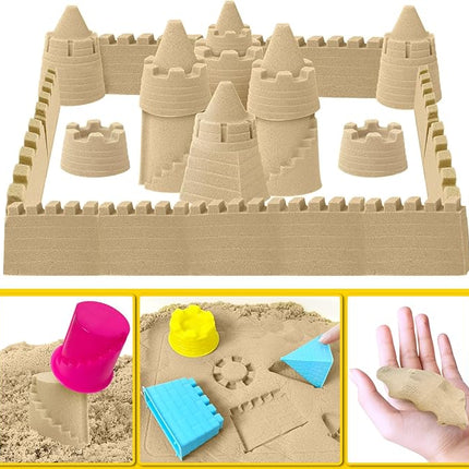 ESSENSON Construction Sensory Bin - Play Sand Kit with Toy Truck and 4lbs Magical Sand, Pretend Play Beach Sensory Toy Sandbox, Kids Gifts for Girls and Boys