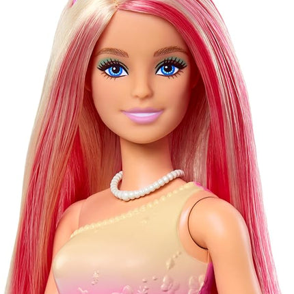 Barbie Royal Doll with Pink & Blonde Fantasy Hair, Colorful Accessories, Pink Ombre Bodice & Butterfly-Print Skirt