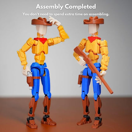 Cowboy t13 Action Figure｜Assembly Completed｜ 3D Printed Dummy 13 for Collectors｜Lucky 13 Gift for Childrens