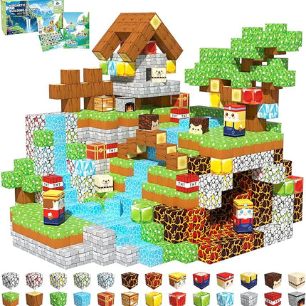 100PCS Magnetic Blocks for Kids 4-8, Magnetic Building Blocks Cubes, Stacking Magnetic Building Tiles Toys for Kids Toddlers Boys Girls Ages 3 4 5 6 7 8-12 Birthday Gifts