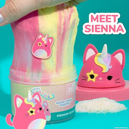 Original Squishmallows Sienna the Caticorn Premium Cloud Slime, Sugar Cookie-Scented, 8 oz., Storage Container with Figurine Topper, Rubber Charm, Goodie Bags Stuffers, Kids Party Favors, Sensory Toys