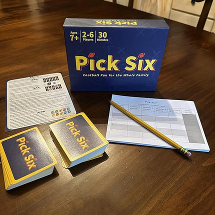 Pick Six – The Ultimate Football Themed Card Game! Strategic Card Game for Kids and Adults. Great for Parties and Game Nights. 2-5 Players, Ages 7+.