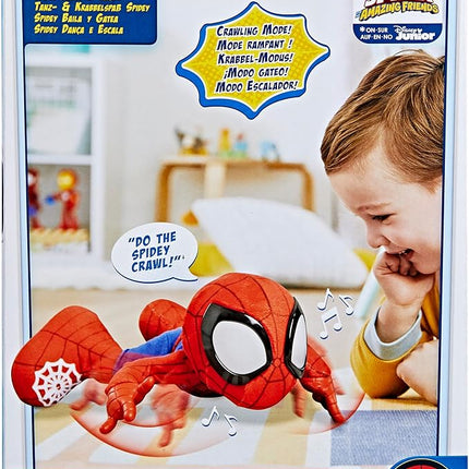 Spidey and his Amazing Friends Marvel Dance 'N Crawl Spidey, Interactive Plush Toy with 20 Phrases & Sounds, 2 Songs, Super Hero Toys for Kids 3 & Up