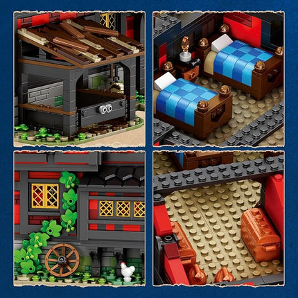 Reobrix Medieval Inn Building Block Set 66017, European Century Tavern for Home&Office Display, Medieval Collectible Architecture Model Kits, Creative Construction Gifts for Adults 14+