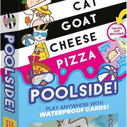 Taco Cat Goat Cheese Pizza Pool Edition Wildly Entertaining Waterproof Card Game for Outdoor Game Days | Easy to Play with 10 Minute Rounds | Fun for Kids, Teens, Adults, and Families | 2-8 Players