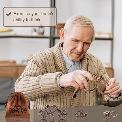 12 PCS Brain Teaser Puzzles Metal Puzzle Logic Metal Puzzle for Adult Lock Puzzles Gift for Adults Teenagers Kids