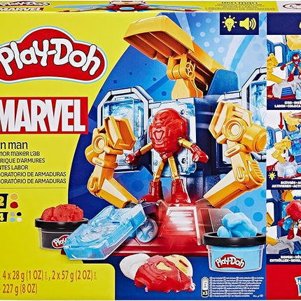 Play-Doh Marvel Iron Man Armor Maker Lab Playset with Lights and Sounds, Customizable Action Figure, Imagination Toys for Boys and Girls 4 and Up