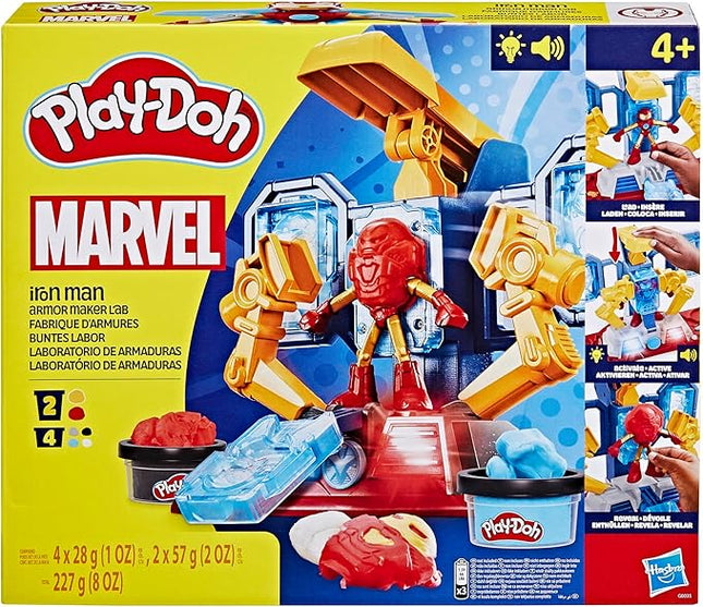 Play-Doh Marvel Iron Man Armor Maker Lab Playset with Lights and Sounds, Customizable Action Figure, Imagination Toys for Boys and Girls 4 and Up