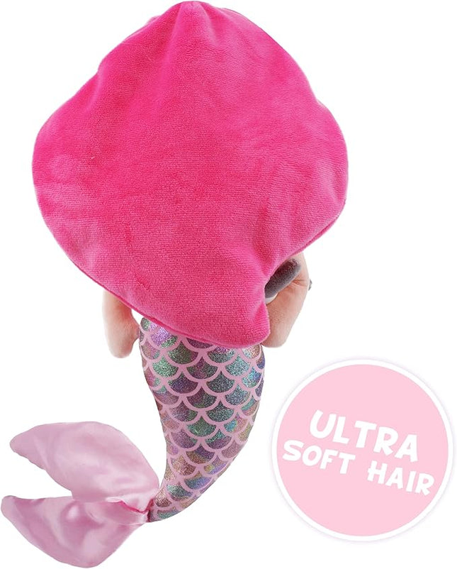 June Garden Atlantic Wonders Series - Mermaid Princess Thalassa Seabreeze - 16" Soft Plush Stuffed Mermaid Doll Gift for Toddler Girls