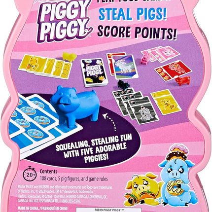 Hasbro Gaming Piggy Piggy Card Game | Family Games for Kids, Teens, and Adults | 2 to 6 Players I 20 Mins. Average | Quick-Playing Travel Games | Fun Summer Activities | Vacation Essentials | Ages 7+