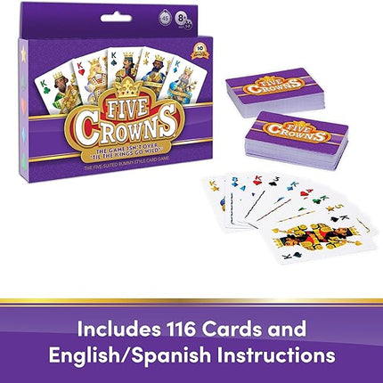 PlayMonster Five Crowns — The Game Isn't Over Until the Kings Go Wild! — 5 Suited Rummy-Style Card Game — For Ages 8+