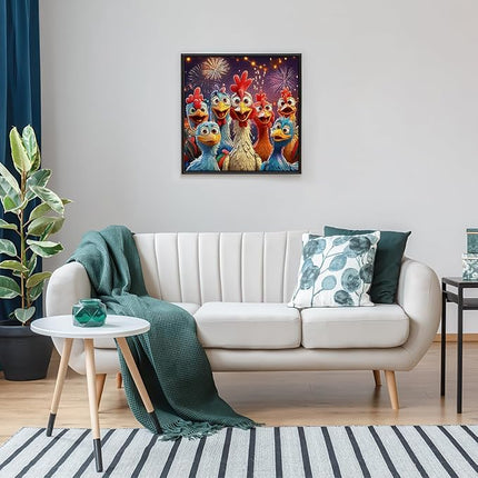 Chicken Jigsaw Puzzles 1000pcs for Adults - 1000pcs Chicken Puzzle Cartoon Rooster Puzzle, Vibrant Scratch-Resistant Paper Puzzles for Adults & Youngsters, Family Night Game for Fun