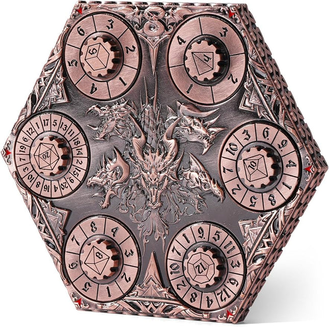 7 in 1 DND Spinner Dice Set Role Playing Board Games Accessories Good Choice Accessories for DM, Gamer and Collector (Copper)