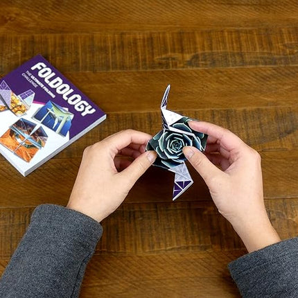 FOLDOLOGY - The Origami Puzzle Game! Brain Teasers for Tweens, Teens & Adults | Travel Game, Hands-On STEM Toy, Stocking Stuffer, Gift for Ages 10+ | Fold the Paper, Complete the Picture | 100 Puzzles