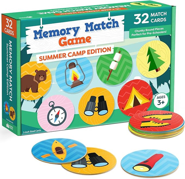 Matching Memory Game - Memory Games For Kids Ages 4-8 - Memory Matching Games For Toddlers 3-5 - Kids Camping Toys Gifts - Preschool Board Game - Preschool Learning Activities Educational Toys