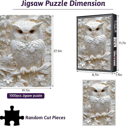 1000Piece Owl Jigsaw Puzzle for Adults - Challenging Jigsaw Puzzles for Relaxation & Brain Exercise, Premium Quality Adult Puzzle Game for Family Nights(Owl-S)