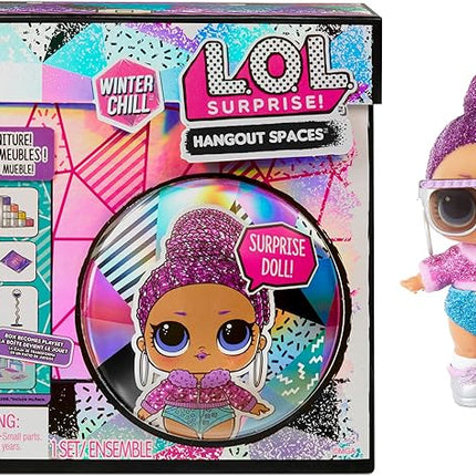 L.O.L. Surprise! Winter Chill Hangout Spaces Furniture Playset with Bling Queen Doll, 10+ Surprises with Accessories, for LOL Dollhouse Play - Toy for Kids, Gift for Girls Boys Ages 4 5 6 7+ Years Old