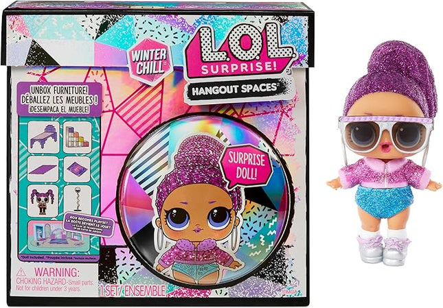 L.O.L. Surprise! Winter Chill Hangout Spaces Furniture Playset with Bling Queen Doll, 10+ Surprises with Accessories, for LOL Dollhouse Play - Toy for Kids, Gift for Girls Boys Ages 4 5 6 7+ Years Old