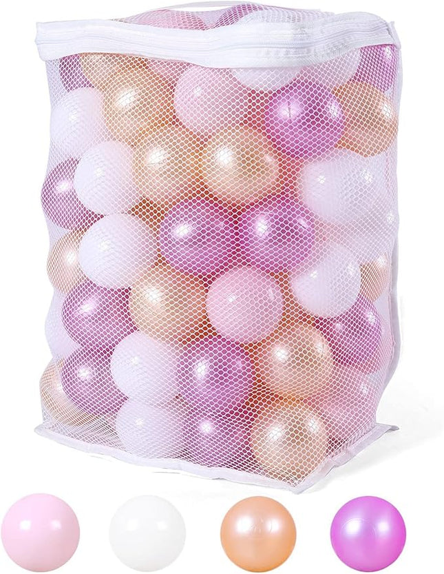 Ball Pit Balls Pack of 100 200 500 - Star and Round Set BPA Free Phthalate Free Non-Toxic Crush Proof Play Balls Soft Plastic Balls for Toddlers Baby Kids Birthday Pool Tent Party