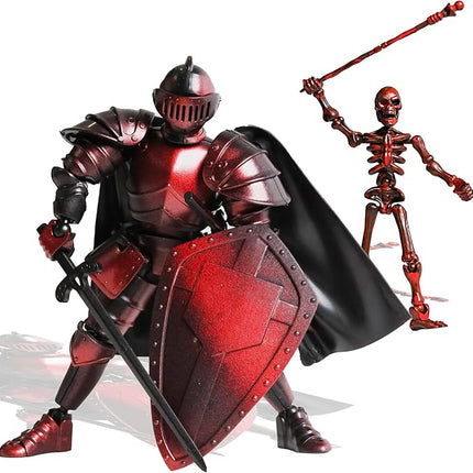 T13 Action Figure Set Full Body Articulated Medieval Knight Skeleton Figure Titan 13 Movable Dummy for Kids & Adults