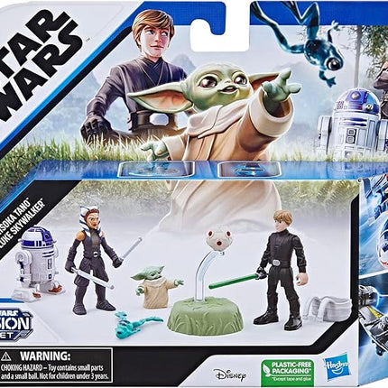 STAR WARS Mission Fleet, 2.5-Inch Scale Grogu Action Figure Set with 4 Figures & 7 Accessories, Toys for 4 Year Old Boys & Girls