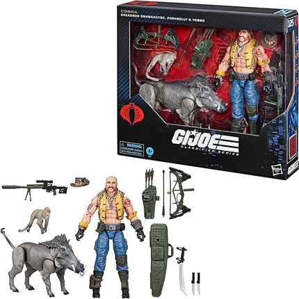 G.I. Joe Classified Series #125, Dreadnok Gnawgahyde and Pets Porkbelly & Yobbo, Collectible 6-Inch Action Figure with 16 Accessories