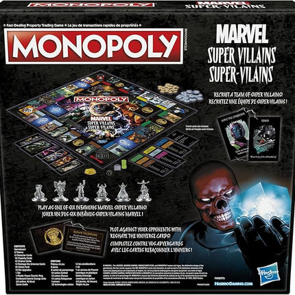 Monopoly: Marvel Super Villains Edition Board Game for Families and Kids Ages 8 and Up, Marvel Game for 2-6 Players