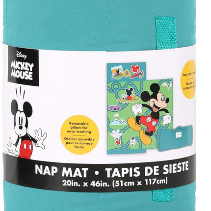 Jay Franco Kids Nap Mat with Embedded Pillow & Blanket – Soft 46"x20" Microfiber Sleeping Bag with Name Tag & Handle