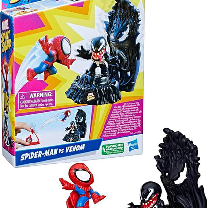 Marvel Stunt Squad Spider-Man vs. Venom Playset, 1.5-Inch Super Hero Action Figures, Marvel Toys for Kids Ages 4 and Up