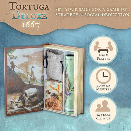 Tortuga 1667 Deluxe Edition Board Game, Treasure Plunder Game of Cards, Strategy, Deceit, and Luck for 2-9 Players