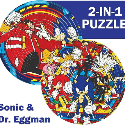 Spin Flip Puzzle: Sonic & Dr. Eggman, 3D Puzzle, Challenging, Fun, Interactive Brain Teaser for Kids and Adults, Fidget Toy for Decrompression, Easily Portable