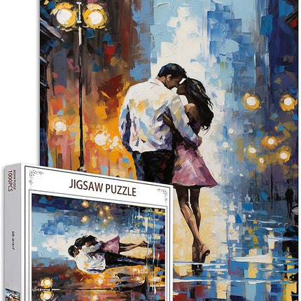 Graffitic Lively Street Scene Jigsaw Puzzles 1000 Pieces for Adults, Families (Boy and Girl,Couple) Pieces Fit Together Perfectly 19.7''x27.6''inch Abstract Frameable Magic Puzzle Art（Colorful）
