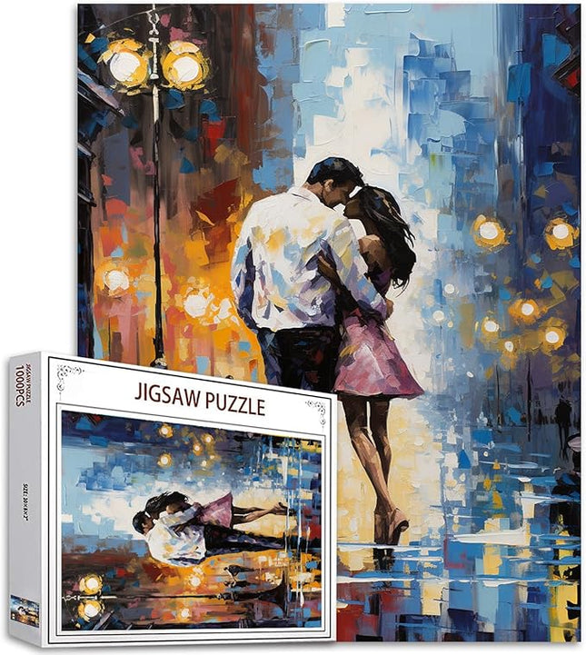 Graffitic Lively Street Scene Jigsaw Puzzles 1000 Pieces for Adults, Families (Boy and Girl,Couple) Pieces Fit Together Perfectly 19.7''x27.6''inch Abstract Frameable Magic Puzzle Art（Colorful）