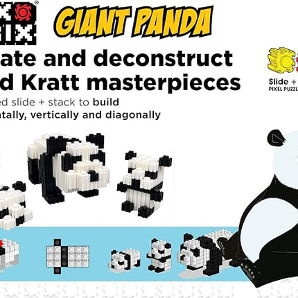 Pix Brix - Wild Kratts Toy Pixel Art Kit - Giant Panda, 543 Pieces - Patented Slide + Stack Pixel Puzzle Building Bricks, Build & Collect Wild Kratts Animals - Stem Toys, Ages 6 Plus