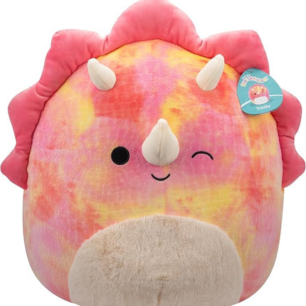 Squishmallows Original 16in Trinity The Winking Pink Tie-Dye Triceratops – Official Jazwares Plush (Large)